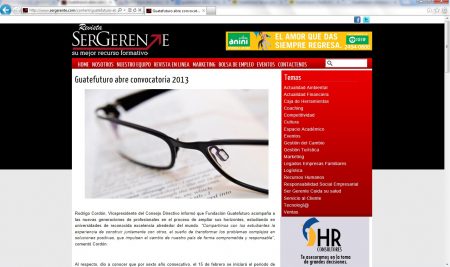 GUATEFUTURO ABRE CONVOCATORIA 2013 – SER GERENTE