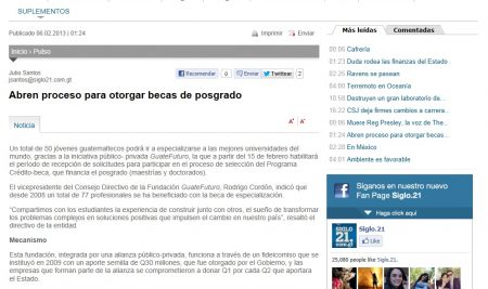 ABREN PROCESO PARA OTORGAR BECAS DE POSGRADO – SIGLO21