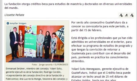 GUATEFUTURO LANZA SU CONVOCATORIA 2013 – EL PERIÓDICO