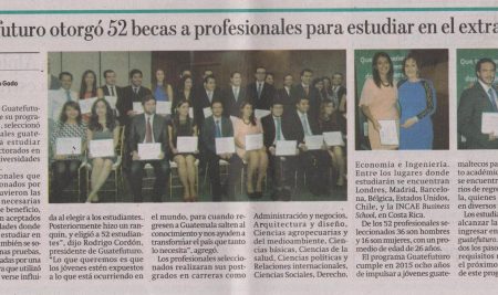 GUATEFUTURO OTORGÓ 52 BECAS A PROFESIONALES PARA ESTUDIAR EN EL EXTRANJERO – GENTE 21