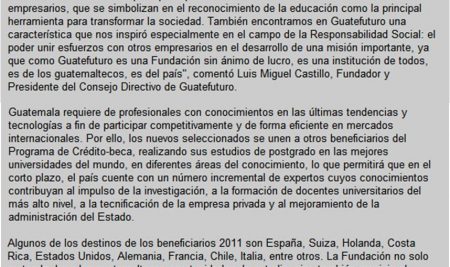 GUATEFUTURO BENEFICIA A 19 PROFESIONALES CON EL PROGRAMA CREDI-BECA – PERIÓDICO DIGITAL